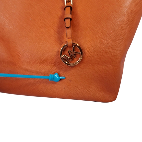 MICHAEL KORS Jet Set Orange Tote Bag Saffiano Leather - Picture 11 of 11